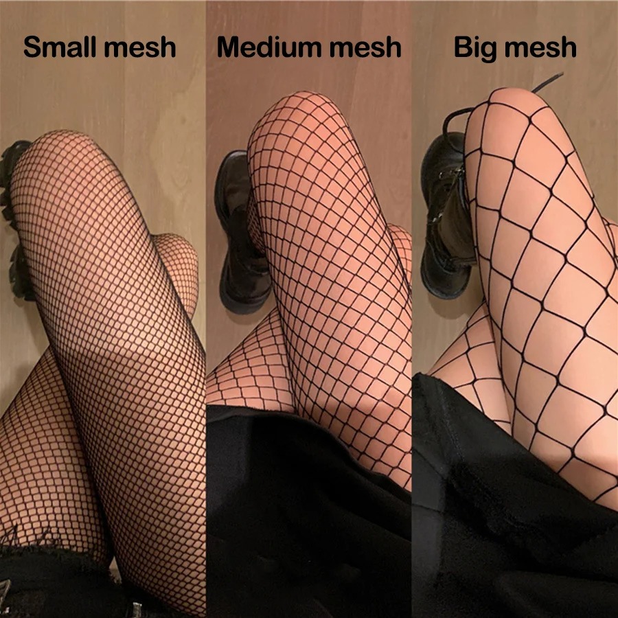 Bodystocking Fishnet - Сексуальные женские длинные черные летние чулки-сетка